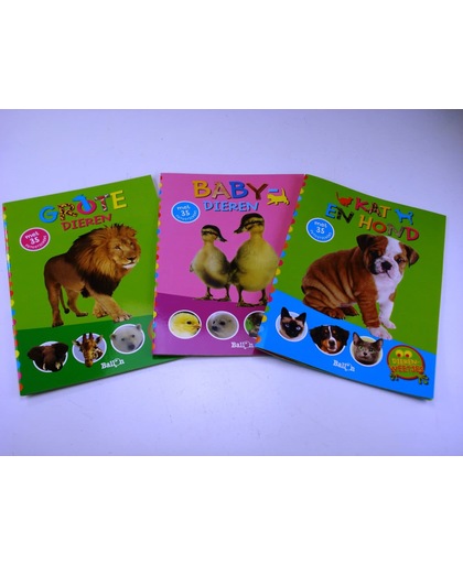 Dierenweetjes - Baby Dier - Grote Dieren - Kat en Hond - Stickerboeken