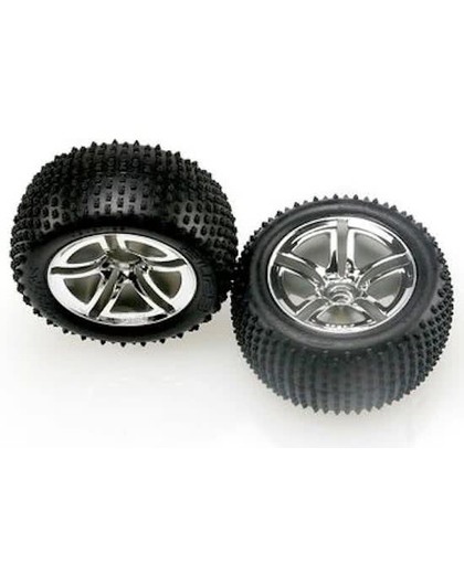 Tires & wheels, assembled, glued (2.8") (Twin-Spoke wheels,