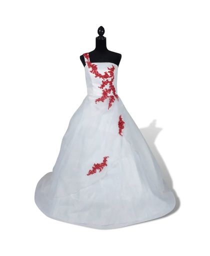 vidaXL Elegant White Wedding Dress Model A Size 34