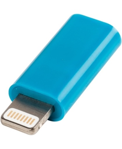Valueline VLMP39901L Apple Lightning connector USB Micro B Female Blauw kabeladapter/verloopstukje