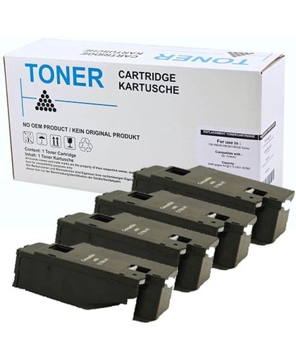 Toners-kopen.nl Epson C13S050611 (geel)Epson C13S050612 (magenta)Epson C13S050613 (cyaan)Epson C13S050614 (zwart) Set 4x alternatief - compatible Toner voor Epson Aculaser C1700 Cx17