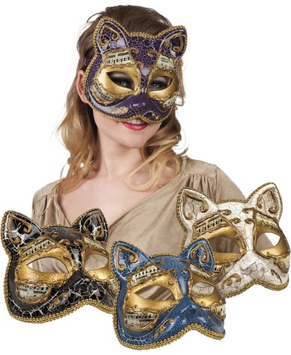 16 stuks: Masker Venetie - gatto in 4 kleuren - assorti