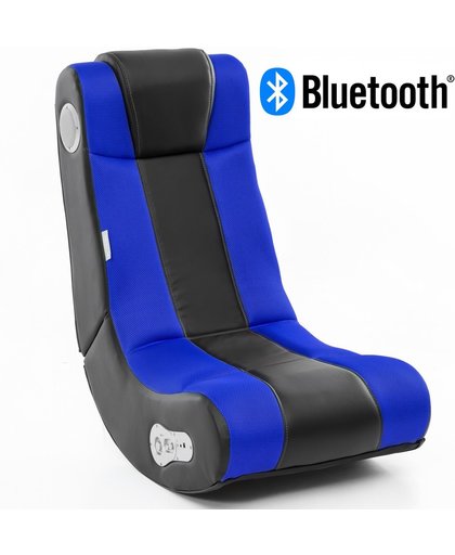 24Designs Racestoel met Bluetooth Max Zwart - Blauw - Gamestoel met speakers