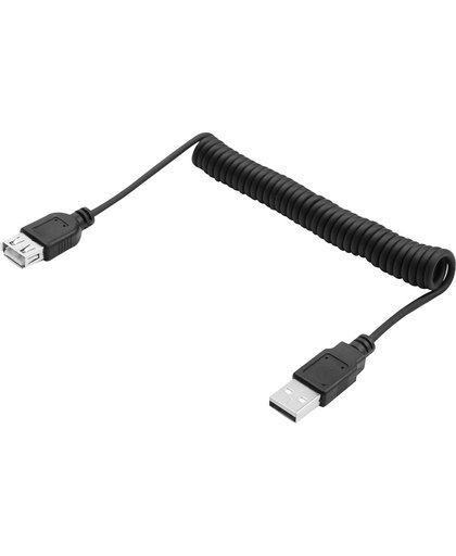 1.5m USB-A Male to USB-A Female Spring Coiled Kabel
