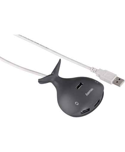 Hama USB 2.0 hub walvis, grijs