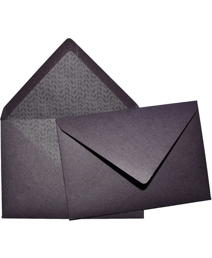 C6 envelop recycled kraft paars met blaadjes paars binnenvoering (50 stuks)