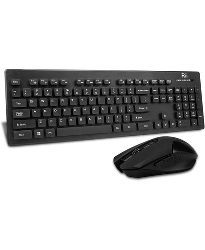 Rii RK200 RF Draadloos QWERTY Engels Zwart toetsenbord