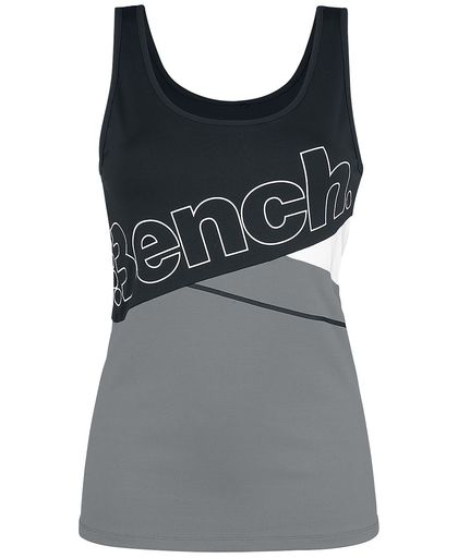 Bench Colorblock Logo Sport Tank Girls top zwart-grijs-wit