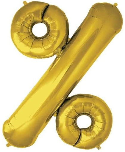 Symbool % Goud 87 cm (zonder helium)