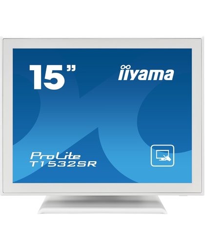 iiyama ProLite T1532SR-W1 15" 1024 x 768Pixels Single-touch Tafel Wit touch screen-monitor