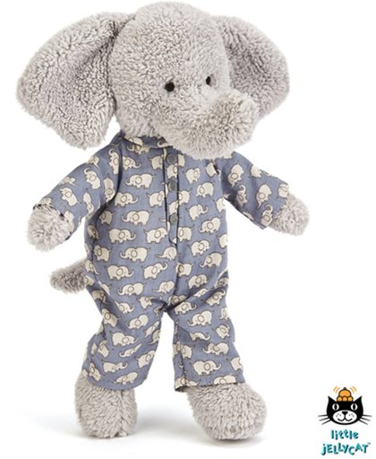 Jellycat - Bedtijd Olifant - Knuffel - Knuffel Olifantje met pyjama - 23 centimeter - Bedtime Elephant - Leuke knuffel van Jellycat uit de "Bedtime" serie - Kinderknuffel - Babyknuffel - Kroelknuffel - Olifanten knuffel - Leuke Olifant