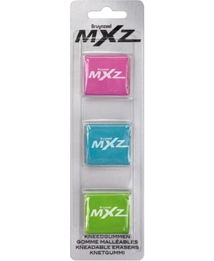 mXz set 3 kneedgummen (3 willekeurige kleuren uit 6 mogelijke kleuren)