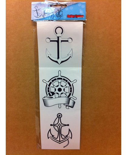 Tattoo Stickervel Zeeman / Sailor 3 dessins