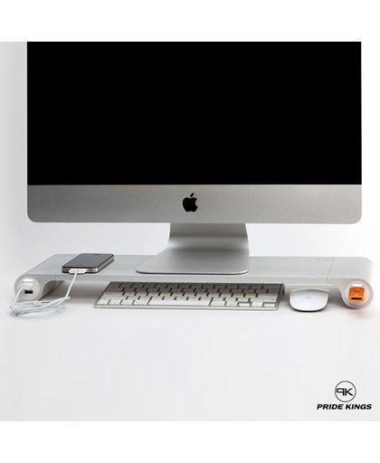 Desktoptafel voor je scherm, met 4 USB-poorten Premium | Pride Kings®