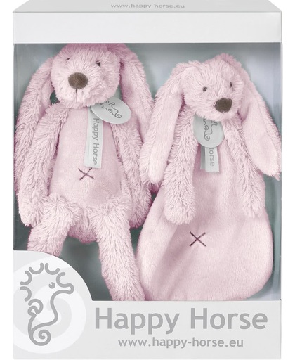 Happy Horse Geschenkverpakking Konijn Richie Roze Knuffel no. 1 - 28 cm / Knuffeldoekje