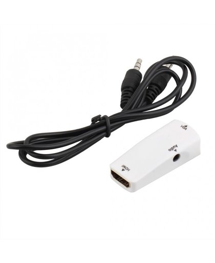 HDMI Female naar VGA Female + audio omvormer adapter - Wit