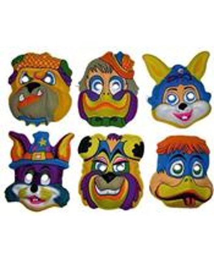 4 plastic maskers voor kinderen - dieren