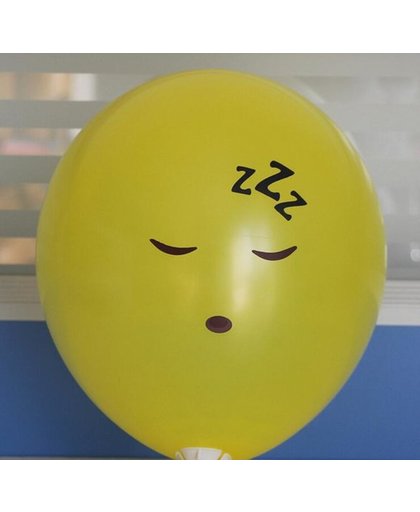 25 stuks ballon smiley 30 cm geel slapen
