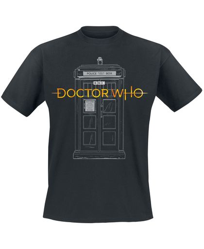 Doctor Who Logo 13th Doctor Tardis T-shirt zwart