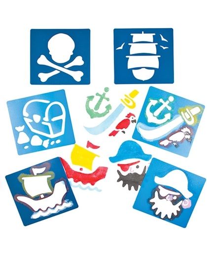 Piraten potloden knutselspullen voor kinderen voor het maken van kaarten, posters, decoraties en knutselwerkjes (6 stuks)