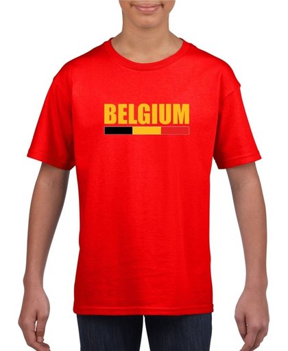 Rood Belgium supporter supporter shirt kinderen - Belgisch shirt jongens en meisjes XS (110-116)