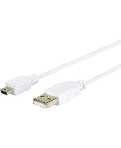 eSTUFF 2.0m USB - Mini-USB 2m USB A Mini-USB B Mannelijk Mannelijk Wit USB-kabel