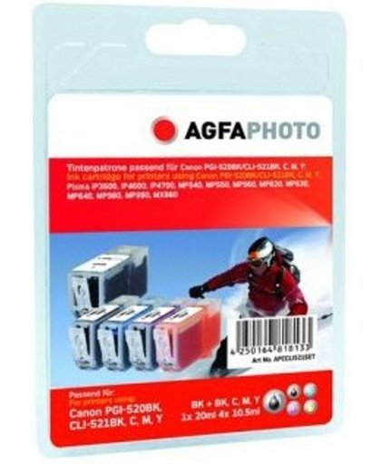 AgfaPhoto APCCLI521SETD Zwart, Cyaan, Magenta, Geel inktcartridge