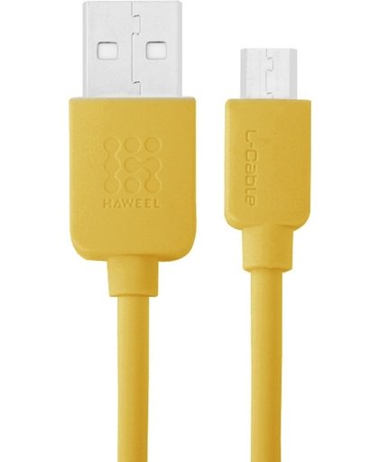 Haweel Micro USB Kabel Geel 1 Meter