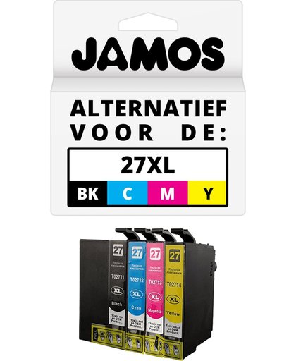 Jamos - Inktcartridges / Alternatief voor de Epson 27XL Zwart & Kleuren Set