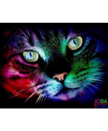 Diamond Painting "JobaStores®" Colorful Cat - volledig - 40x50cm