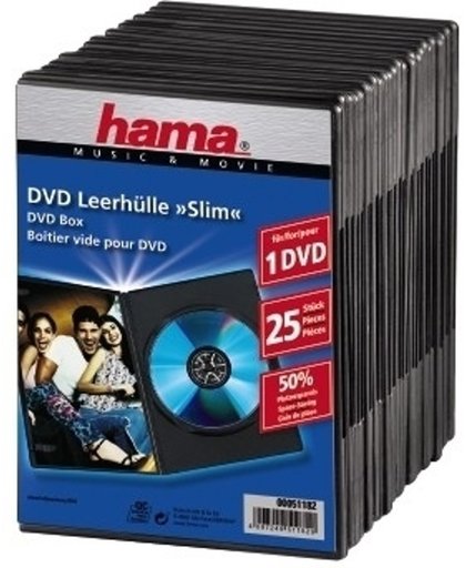 Hama Dvd Slimline Zwart 25 stuks