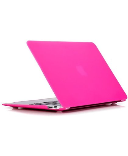 Macbook Case - voor Macbook Air 11 inch - Laptoptas - Matte HardCover - Fel Pink