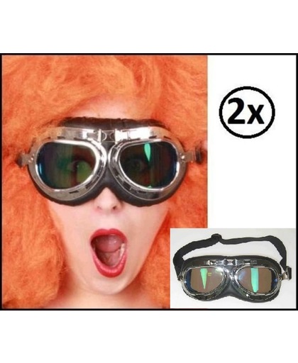 2x Race bril / vliegeniers bril