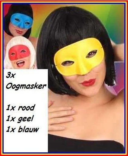 3x Oogmasker Domino kleur