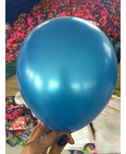 Voordeelpak 100 stuks Donker blauwe parelmoer metallic ballon 30 cm hoge kwaliteit