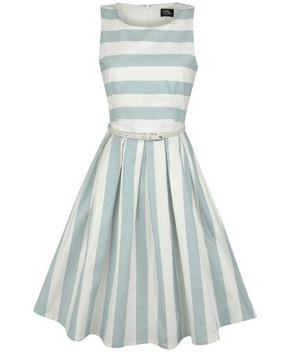 Dolly and Dotty Pale Blue Stripe Dress Jurk mint/wit