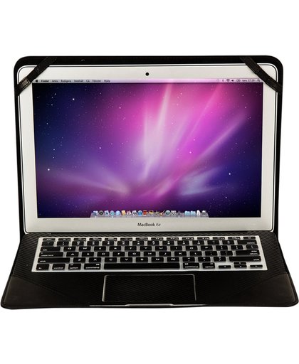 GALATA® Echte Lederen MacBook Cover - case voor MacBook 13" zwart