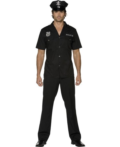 Politie agent kostuum - Agent verkleedkleding - Maat M - 48-50 - Zwart