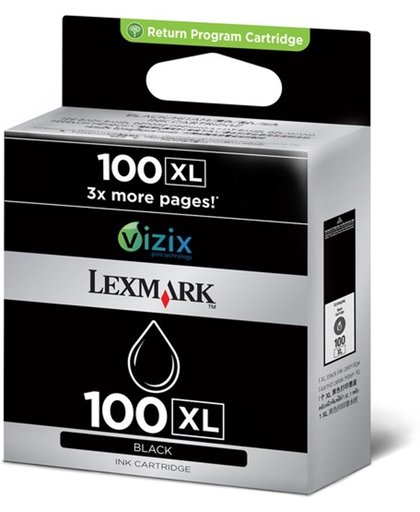 Lexmark 100XL hg rendem. retourprogr. zwarte inktcartr. inktcartridge