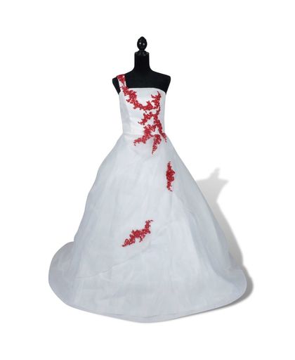 vidaXL Elegant White Wedding Dress Model A Size 38
