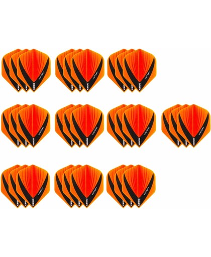 10 Sets (30 stuks) Stevige dart flights XS100 Vista - darts flights - Multipack - Oranje