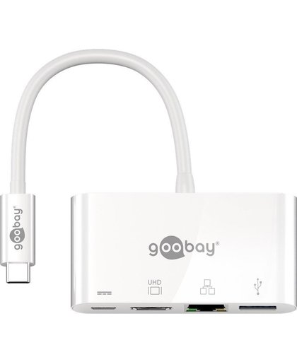 Goobay USB-C naar HDMI, USB-A, USB-C en Gigabit ethernet adapter met DP Alt Mode - 4K 30 Hz - 0,15 meter