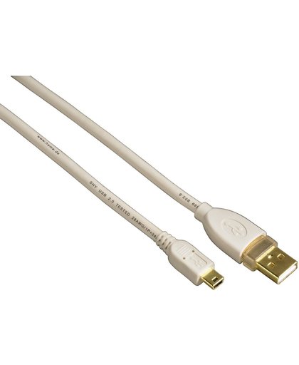 Hama USB 2.0 Connecting Cable, 1.8m 1.8m USB A Mini-USB B Mannelijk Mannelijk Wit USB-kabel