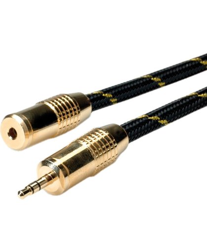 ROLINE GOLD 5m Audio-Verlängerungskabel [Klinke 3,5mm Stecker -<gt/> Klinke 3,5mm Buchse]