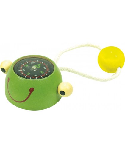 LeuksteWinkeltje kompas - Kikker - groen houten kompas voor kinderen