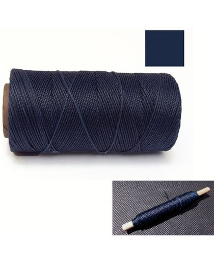 Macrame Koord - Waxed Polyester Cord - MARINE BLAUW / NAVY BLUE - Klos 914 cm - 1mm dik
