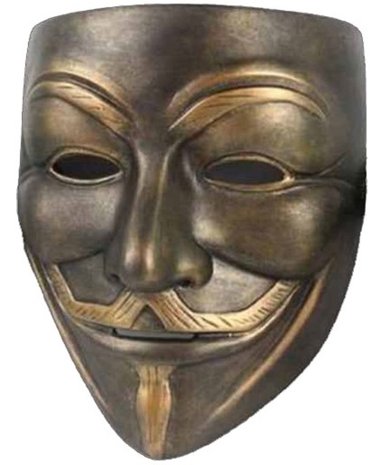 Deluxe Brons V for Vendetta Masker / Deluxe Brons Anonymous Masker / Deluxe Brons Guy Fawkes Masker