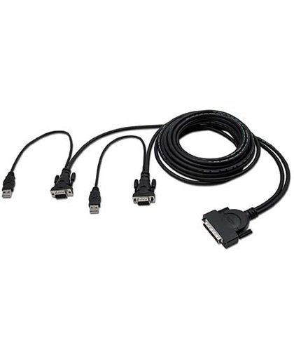 Belkin OmniView™ ENTERPRISE Series Dual-Port USB KVM Cable, 3.6m 3.6m Zwart toetsenbord-video-muis (kvm) kabel