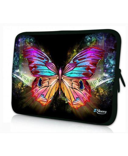 Sleevy 15.6 inch laptophoes gekleurde vlinder