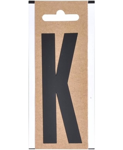 Letter sticker K zwart 10 cm